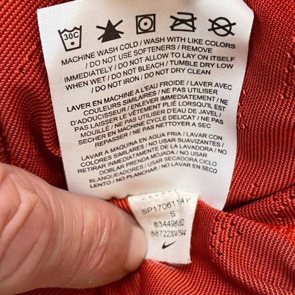 Nike Mens Dri-Fit T-Shirt Small Activewear Athletic Short Sleeve Red Mesh Casual - Picture 7 of 10